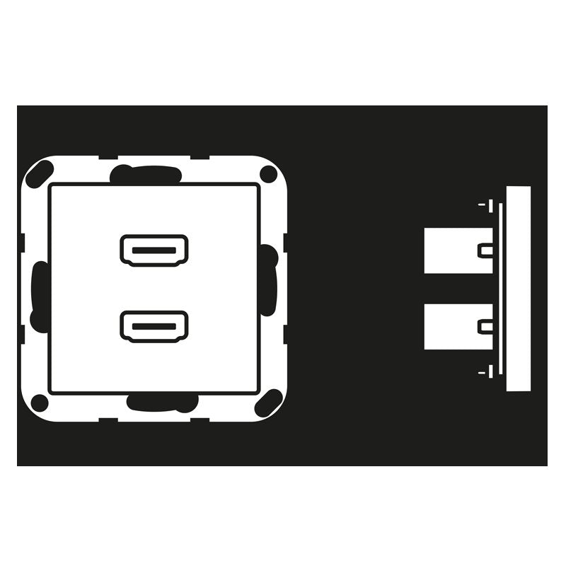 Jung - Multifunktions-Anschlussdose Multimedia-Anschluss alu MA A 1133 AL 2 x HDMI m.Tragring