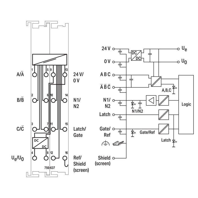 WAGO - Feldbus, Dez. Peripherie - Funktions-/Technologie-Modul InkrementalEncoderInterfa. 750-637/000-003 32 Bit,lichtgrau