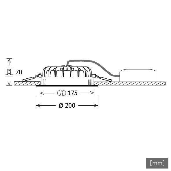 LTS Licht&Leuchten - Downlight/Strahler/Flutlicht LED-Einbau-Downlight VTFM-R101.827/DALISI 2700K DALI silber