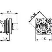 Telegärtner - Modularer Steckverbinder STX V1 Flanschset 100007415 RJ45 Coupler Cat6 M