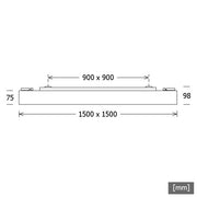 LTS Licht&Leuchten - Decken-/Wandleuchte LED-Anbauleuchte PLL 501500301/DALI 320W 3000K 23620lm
