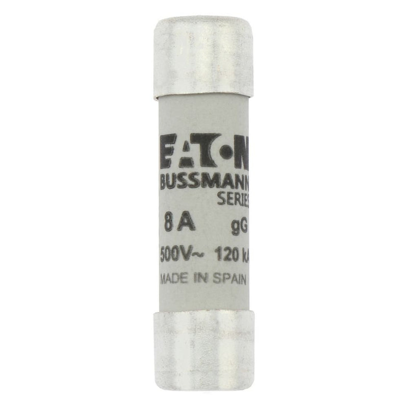 Eaton - Zylindrische Sicherung Sicherungseinsatz Nieders. C10G8 8A AC 500V 120kA − 10 Stück