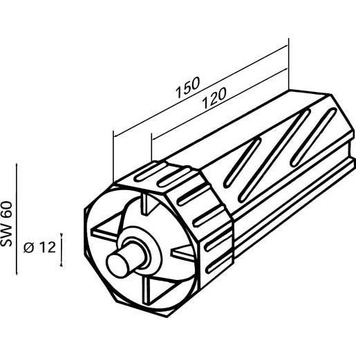 DELTA DORE - Zubehör/Ersatzteile für Tor-/Rollladenantriebe Walzenkapsel Kunststoff 4030 SW60 Einsteckl.120mm
