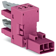WAGO - Kompaktverteiler für steckbare Gebäudeinstallation h-Verteiler 3-polig 890-1663 Kod. B,pink − 50 Stück