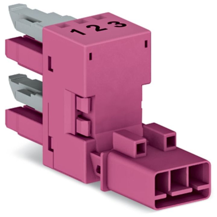WAGO - Kompaktverteiler für steckbare Gebäudeinstallation h-Verteiler 3-polig 890-1663 Kod. B,pink − 50 Stück