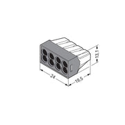 WAGO - Steckklemme Dosenklemme,zweireihig 773-108 8x1-2,5qmm,transp. − 50 Stück