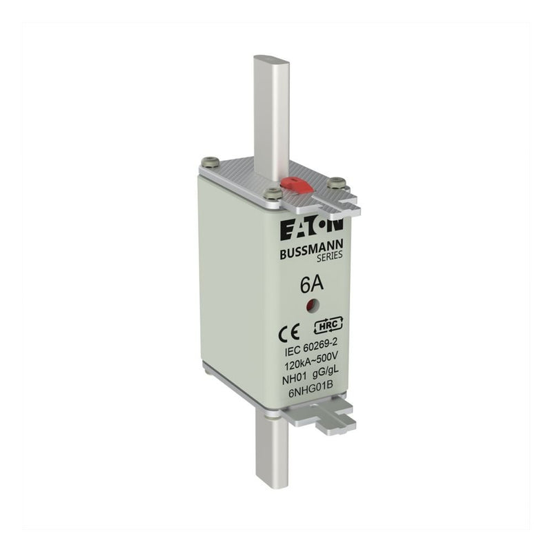 Eaton - Messersicherung Sicherungseinsatz Nieders. NH FUSE 6A#6NHG01B 6A AC 500V 120kA − 3 Stück