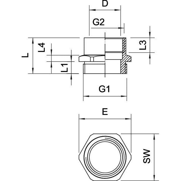 OBO Bettermann - Erweiterungs-/Reduzierring Adapter M - PG 165 ADA M25-PG16 M25-PG16, CuZn, N − 20 Stück