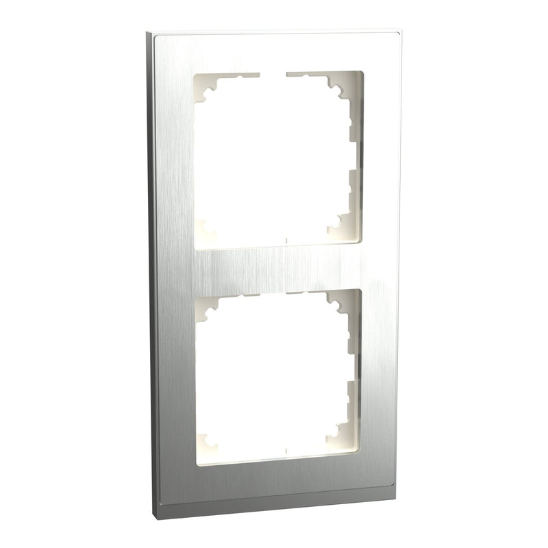 Merten - Abdeckrahmen Decor-Rahmen 2-fach MEG4020-3646 Edelstahl/aluminium