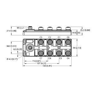 Turck - Feldbus, Dez. Peripherie - Digitales Ein-/Ausgangs-Modul I/O-Hub TBIL-M1-16DXP-B