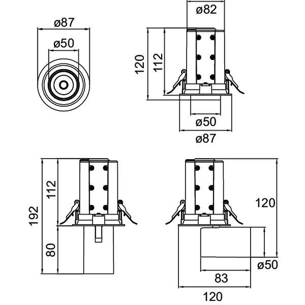 Brumberg Leuchten - Downlight/Strahler/Flutlicht LED-Einbaurichtstrahler 88736163DA 3000K