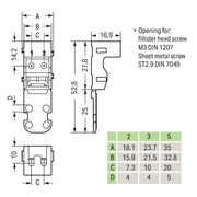 WAGO - Zubehör/Ersatzteile für Klemmen Befestigungsadapter 221-505/000-004 f. Serie 22, sw, 5L − 10 Stück