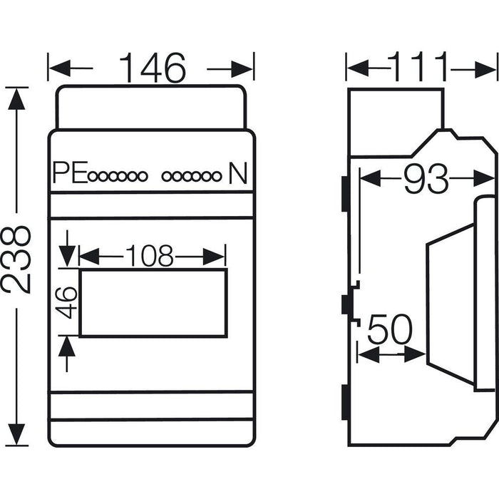 Hensel - Installationskleinverteiler Automatengehäuse KV 9106 6TE 6x18mm IP65 − 1 Stück
