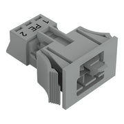 WAGO - Geräteanschluss für steckbare Gebäudeinstallation Snap-In-Stecker 890-753/062-000 3-polig,Kod. B,grau − 50 Stück