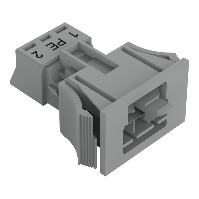 WAGO - Geräteanschluss für steckbare Gebäudeinstallation Snap-In-Stecker 890-753/062-000 3-polig,Kod. B,grau − 50 Stück
