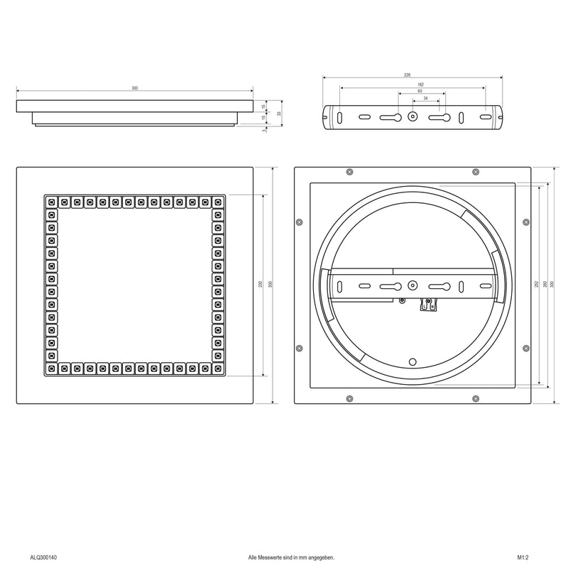 EVN Lichttechnik - Decken-/Wandleuchte LED-Anbauleuchte ALQ300140