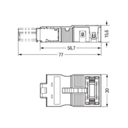 WAGO - Zubehör/Ersatzteile für steckbare Gebäudeinstallation Zugentlastungsgehäuse 770-503/035-000 Rastschelle,schwarz − 50 Stück