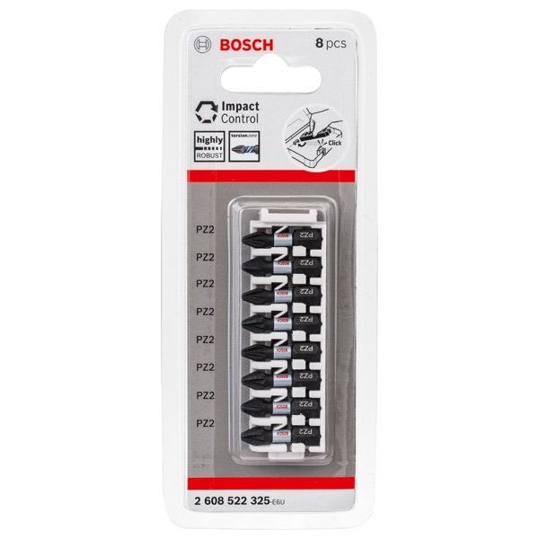 Bosch - Bit-Set PRO Pozidriv Impact Bit, 2608522325 PZ2, 25 mm, 8-tlg