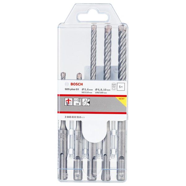 Bosch - Bohrer-Set PRO SDS plus-5X 2608833910VE(5) Hammerbohrer-Set − 5 Packung