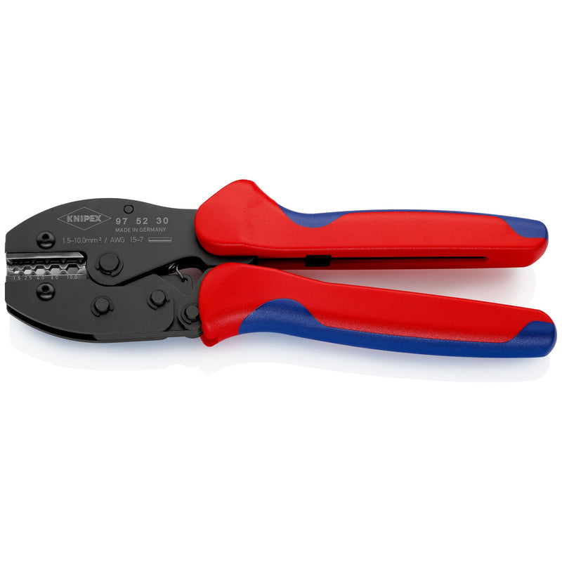 Knipex - Presswerkzeug Kabelschuhe/Verbinder, Aderendhülsen, Schirmanschluss PreciForce Crimpzange 97 52 30 PreciForce, 220mm