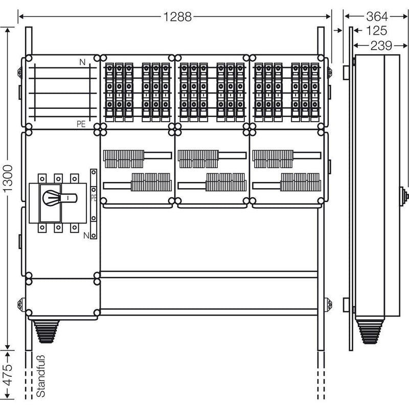 Hensel - Verteilerschrank für Energieversorgung Ladeverteiler Mi EV 11kW 18000 f.18 Ladep. a 11kW