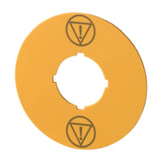 Eaton - Bezeichnungsschild für Befehlsgeräte Schild, NOT-AUS, gelb M22-XBK-ESS D=60 mm,Symbol IE − 10 Stück