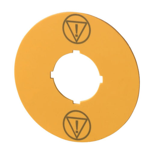 Eaton - Bezeichnungsschild für Befehlsgeräte Schild, NOT-AUS, gelb M22-XBK-ESS D=60 mm,Symbol IE − 10 Stück
