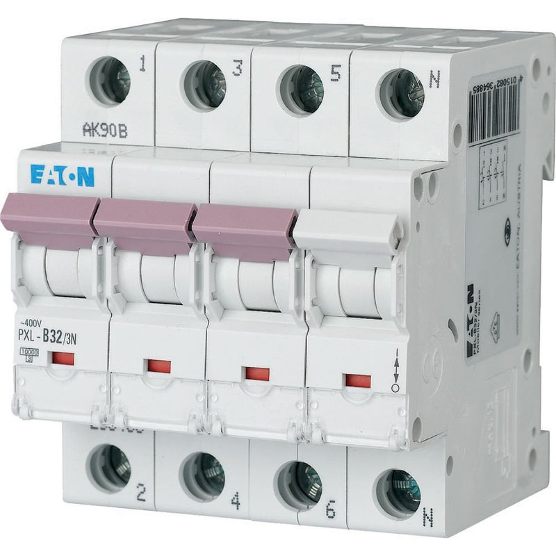 Eaton - Leitungsschutzschalter LS-Schalter m.Beschrift. PXL-C32/3N C 32A, 3p+N