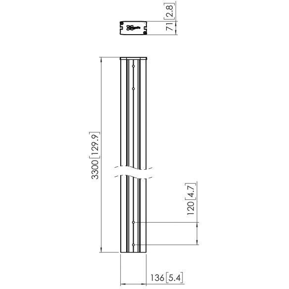 Vogels - Halterung für Audio-/Videosysteme Vertikales Profil PUC2933 sw Connect-it,330cm