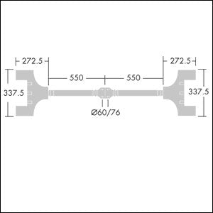 Thorn - Mechanisches Zubehör/Ersatzteile für Leuchten Doppelausleger OLSYS2 BRX2#96262307 1000MM MTP ALU