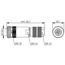 Telegärtner - Modularer Steckverbinder STX M12x1 KD D-kod. 100007542 Cat.5
