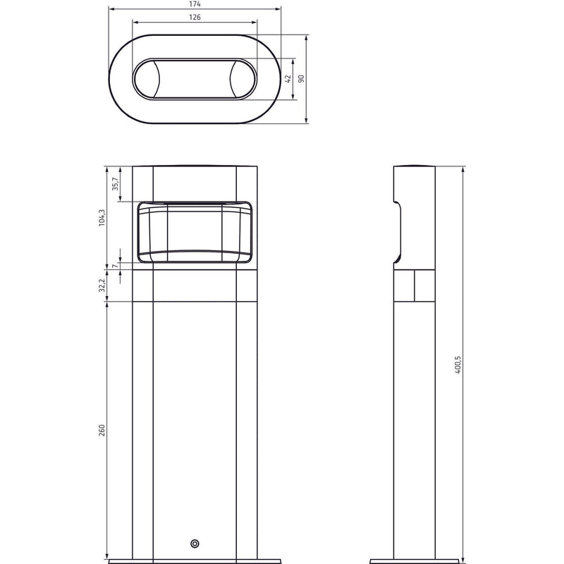 Theben - Wegeleuchte LED-Poller-Leuchte (kurz) theLeda D BL AL 8,5 Watt, alu