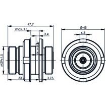 Telegärtner - Koax-Kupplung 7-16 Verbindungsstück 100024557 Bu-Bu 50 Ohm