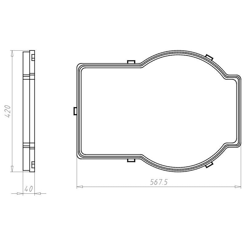 Kaiser - Zubehör/Ersatzteile für Leuchteneinbaugehäuse Zwischenrahmen KompaX 1 1293-13 EH 25 mm
