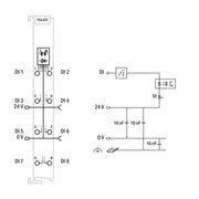 WAGO - Feldbus, Dez. Peripherie - Digitales Ein-/Ausgangs-Modul 8-Kanal-Digitaleingang 753-437 DC 24 V,0,2 ms