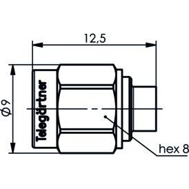 Telegärtner - Koax-Steckverbinder SMA-Kabelstecker AU 100024621 RG402/U, UT-141 − 5 Stück