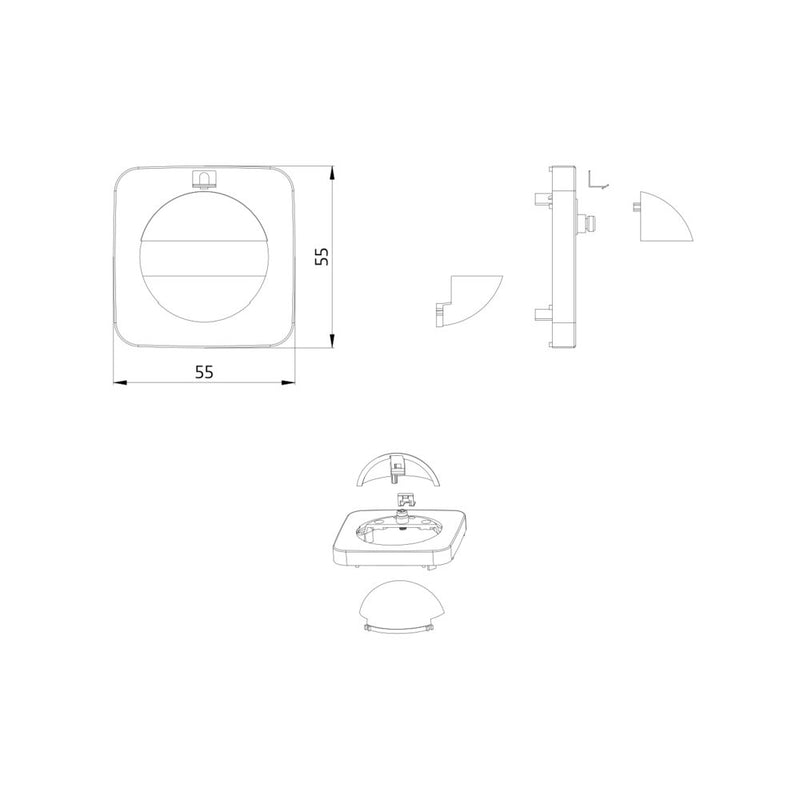 BEG Brück Electronic - Zubehör/Ersatzteile für Bewegungsmelder Zentralplatte 55x55 39242