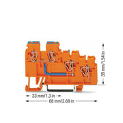 WAGO - Initiator/Aktor-Reihenklemme 3L-Eispeiseklemme 270-564 orange − 10 Stück