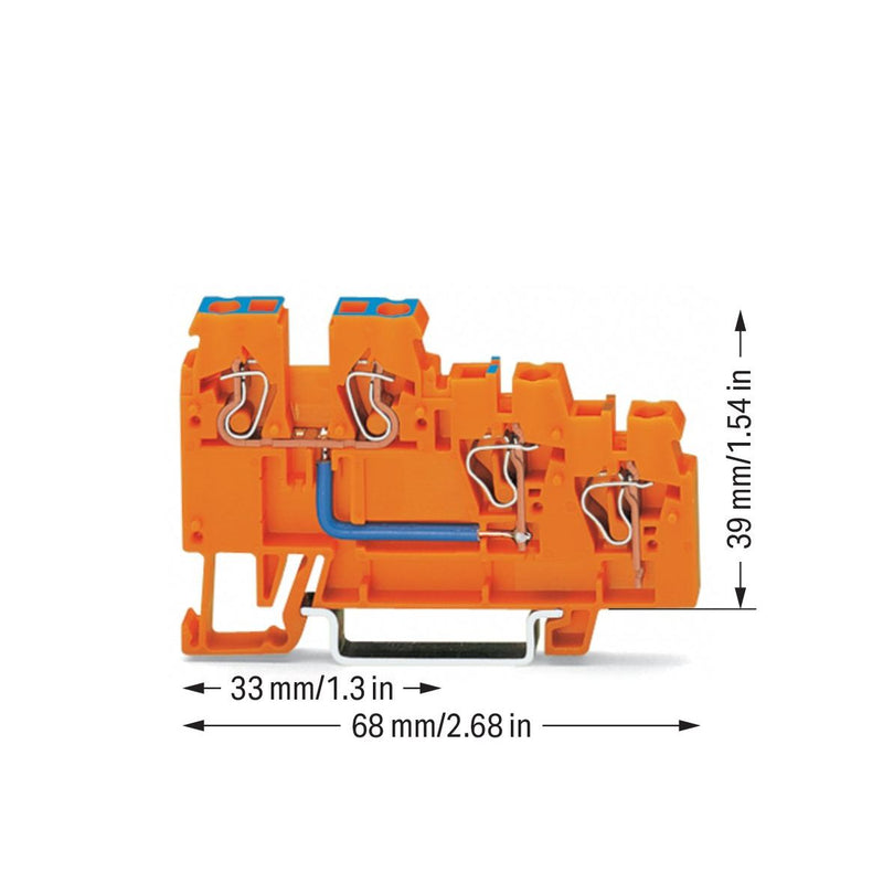 WAGO - Initiator/Aktor-Reihenklemme 3L-Eispeiseklemme 270-564 orange − 10 Stück