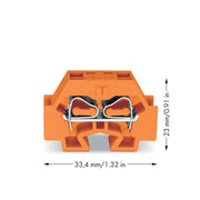 WAGO - Ein- und mehrpolige Klemmenleiste Platzspar. 4-Leiter-Endkl. 262-356 orange − 50 Stück