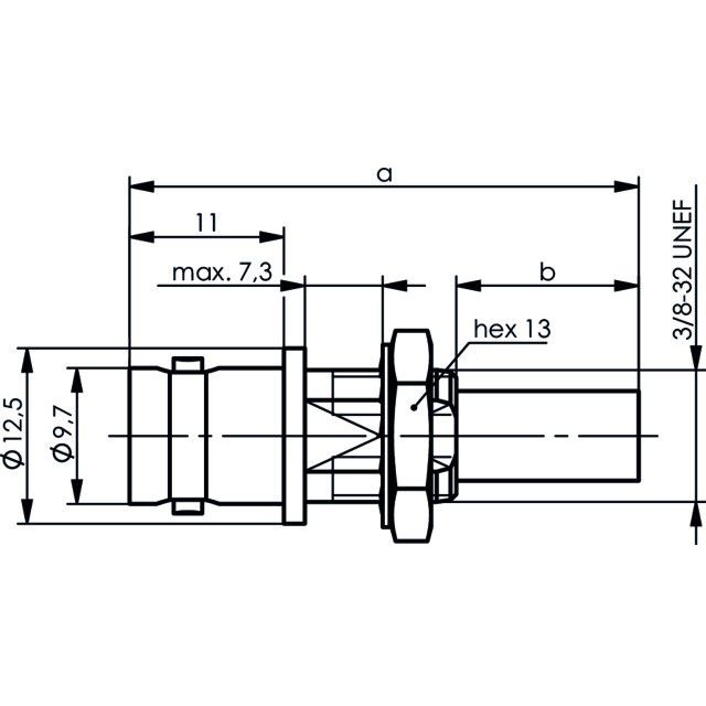 Telegärtner - Koax-Steckverbinder BNC-Kabeleinbaubuchse 100023379 50Ohm cr/cr