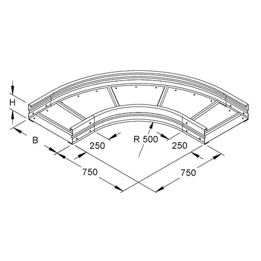 Niedax - Bogen für Kabelrinne Bogen 90Gr. WRBR 150.300 E3 150x300mm