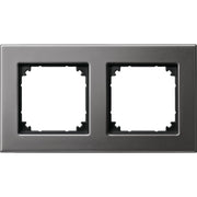 Merten - Abdeckrahmen Metallrahmen 2f.rho/gr 475214 waage/senkrecht