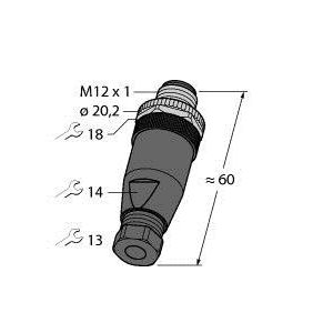 Turck - Rundsteckverbinder, feldkonfektionierbar (Industriesteckverbinder) Stecker BMS8141-0