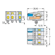 WAGO - Kabelsteckverbinder für Leiterplattensteckverbinder 1-Leiter-Federleiste 721-206/008-000 CAGECLAMP 2,5mm²,lgr − 50 Stück