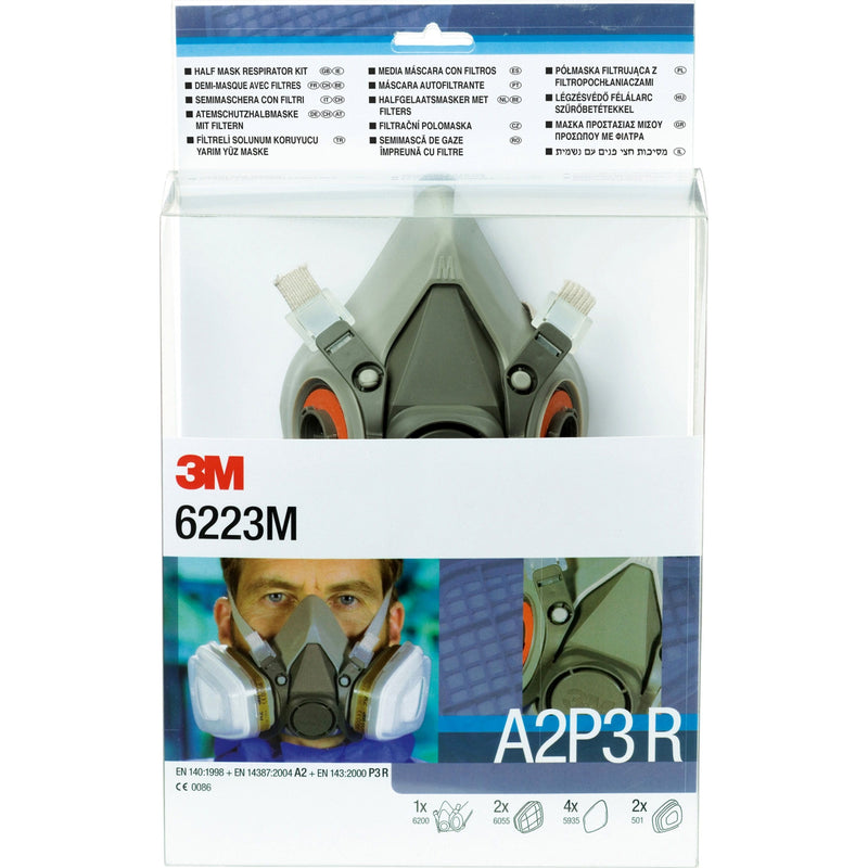 3M - Atemschutzmaske Maskenset Gase Dämpfe 6223M (VE4) A2P3