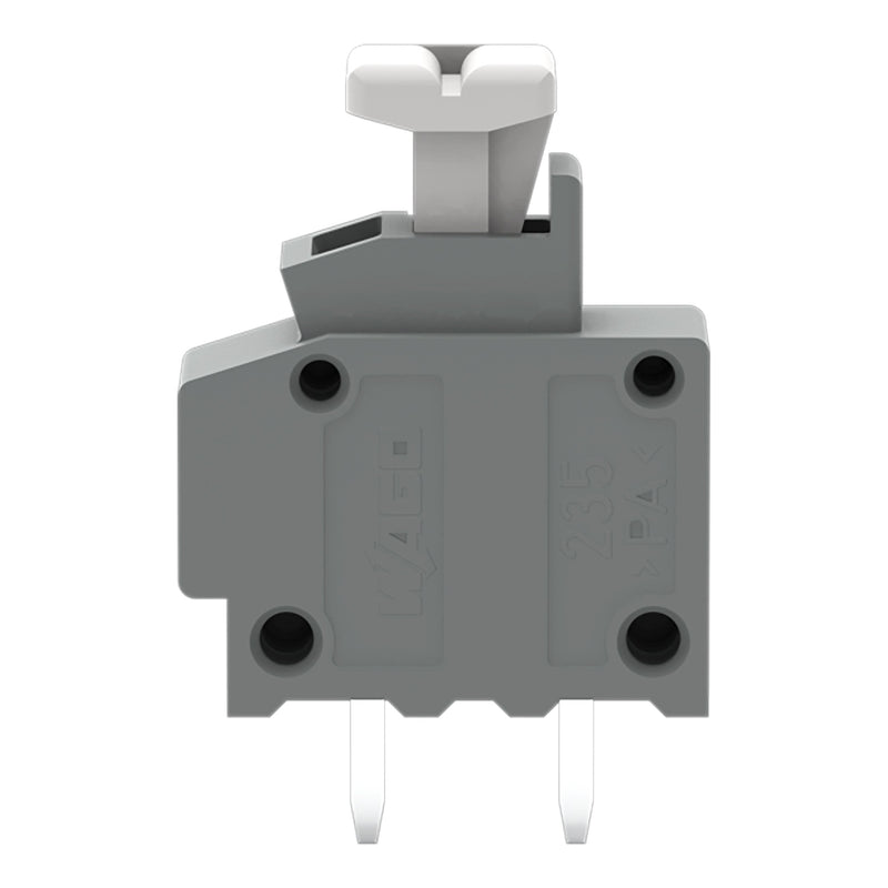WAGO - Leiterplattenklemme 2LeiterLeiterplattenklemme 235-711/332-000 Drücker,0,75mm²,grau − 100 Stück