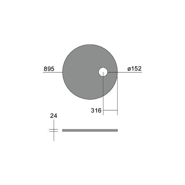 Brumberg Leuchten - Mechanisches Zubehör/Ersatzteile für Leuchten Akustikpaneel D895mm 85220454 Aus. D152mm, mushr