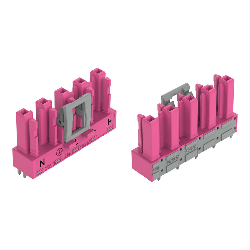 WAGO - Leiterplattensteckverbinder Buchse für Leiterplatten 770-885/080-000 gerade,5-polig,pink − 50 Stück