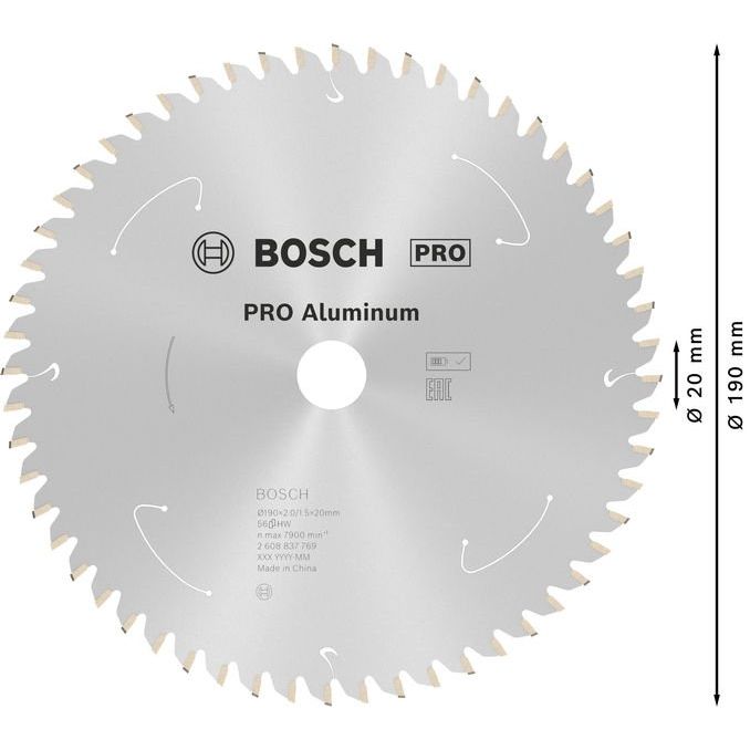 Bosch - Kreissägeblatt PRO Aluminium cordless 2608837769 Kreissägeblatt 190 x